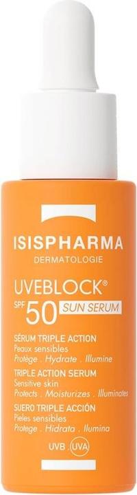 Actual product image Isispharma UVEBLOCK Sun Serum SPF50+ (28ml) (Sun cream face, SPF 50+, 28 ml)