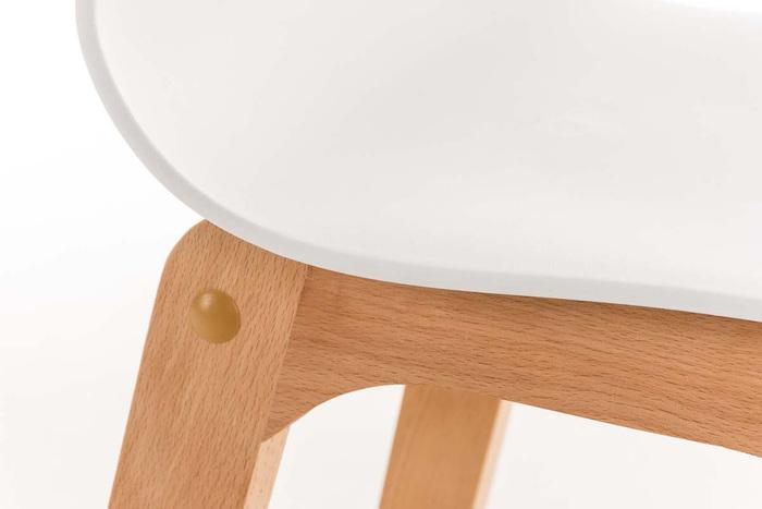 Image du produit CLP Tabouret de bar Hoover Natura piètement 4 pieds, blanc