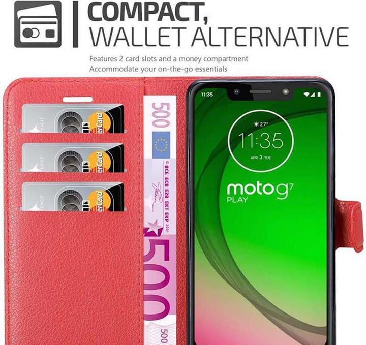 Actual product image Cadorabo Book with stand function cover (Motorola Moto G7 Play)