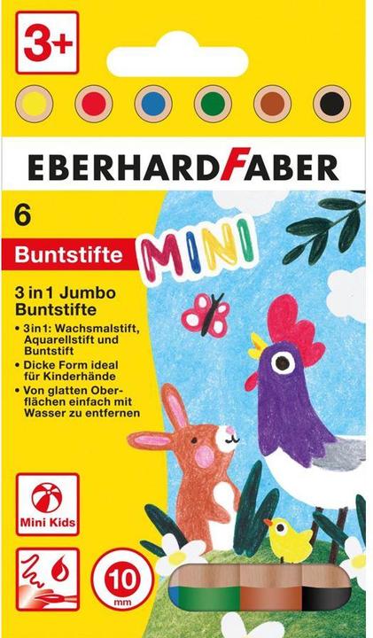Image du produit EberhardFaber Crayons de couleur Jumbo MiniMaxi 6 pièces (Couleur mélangée, 6 x)