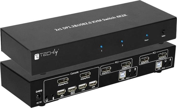 Actual product image Manhattan 2-Port DisplayPort1.2 Dual-Monitor KVM Switch