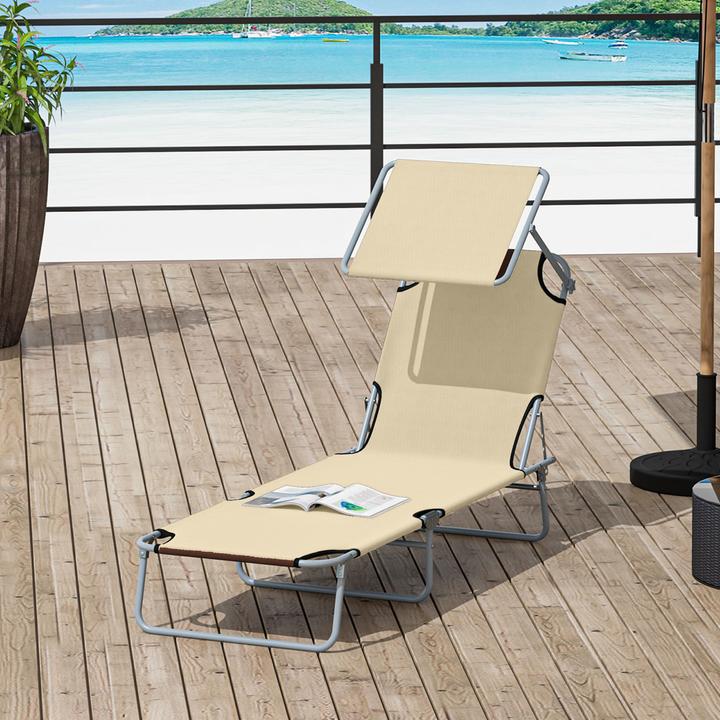 Image du produit Outsunny Bain de soleil avec protection solaire (187 cm)