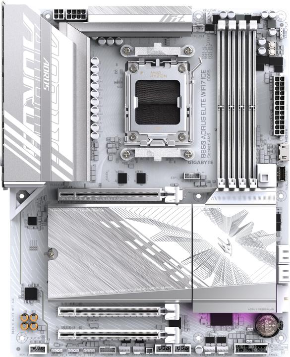 Image du produit Gigabyte B850 AORUS Elite WIFI7 ICE (AM5, AMD B850, ATX)