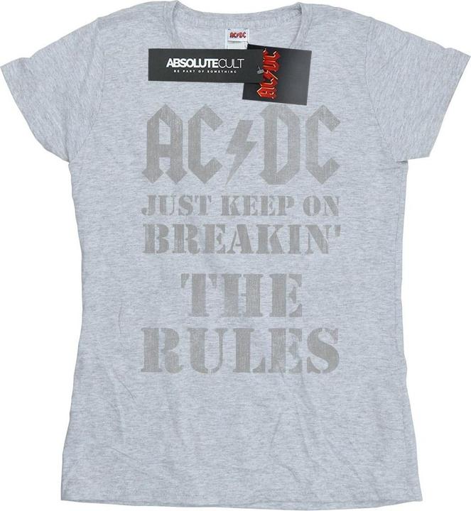 Produktbild AC/DC WomensLadies Just Keep On Breaking The Rules TShirt aus Baumwolle (L)