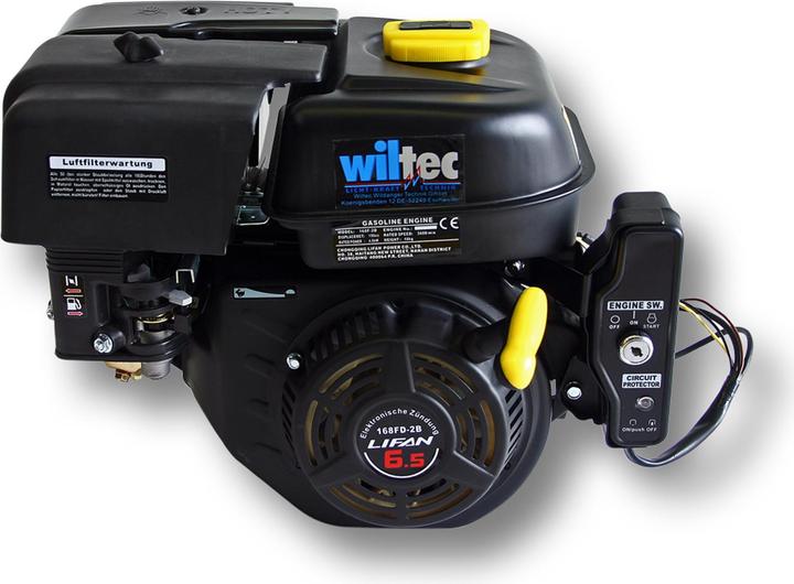 Produktbild Wiltec LIFAN 168 Benzinmotor 4,8 kW 6,5PS 19,05 mm Elektrostart 196 ccm Motor (Rasenmäher)