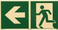 Image du produit Gloria Panneau de signalisation de secours VOIE DE SAUVETAGE GAUCHE, plastique, 297x148 mm