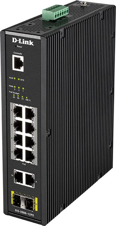 Actual product image D-Link DIS-200G-12PS Industrial 12-Port Layer2 Smart Managed (12 Ports)