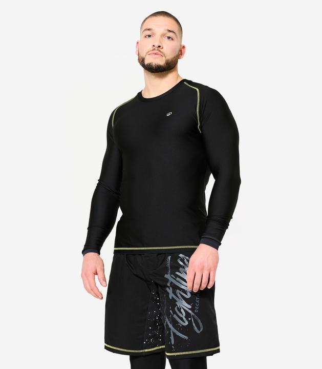 Immagine prodotto Domyos Langarmshirt Rashguard MMA Grappling Herren - schwarz/gelb (XL)