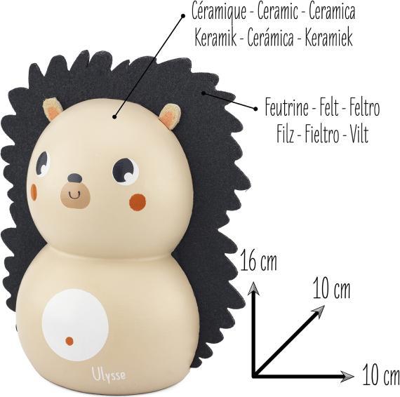 Actual product image Ulysse Couleurs d'Enfance Pretty hedgehog piggy bank
