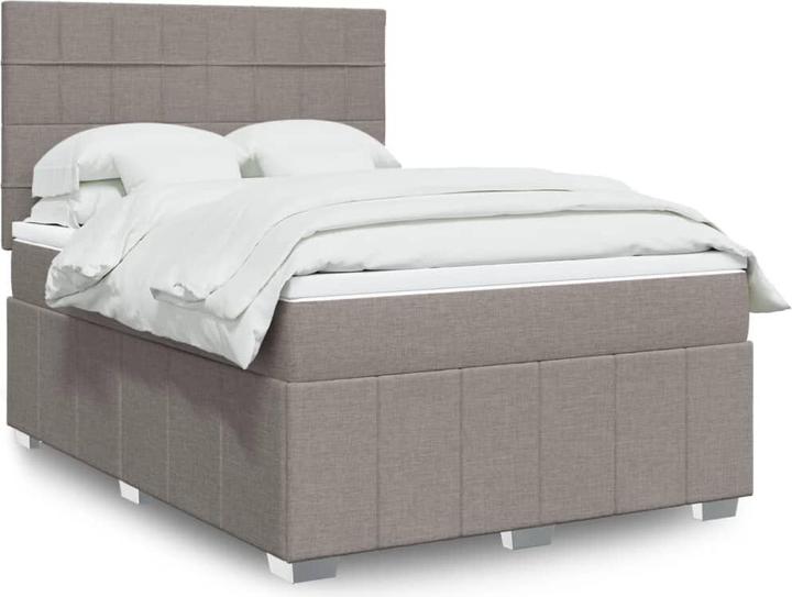 Immagine prodotto VidaXL Letto a molle con materasso Letto matrimoniale Letto imbottito Taupe 140x200cm (140 x 200 cm, 140 x 200 cm)