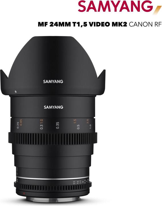 Immagine prodotto Samyang MF 24mm T1.5 VDSLR MK2 Canon RF (Canon RF, Micro Four Thirds, APS-C / DX, Full-frame)