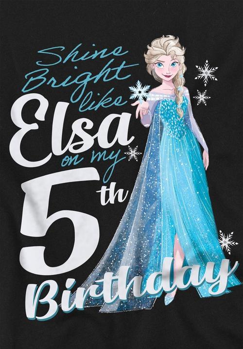 Immagine prodotto Disney Frozen Bright Like Elsa Maglietta 5° Compleanno Bambini (152, 158)