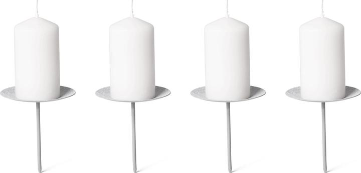 Actual product image Novaliv 4x Candle Pick | with Spike 10 cm GREY | Candle Holder for Advent Wreath Candle Pin (10 x 10 x 10 cm)