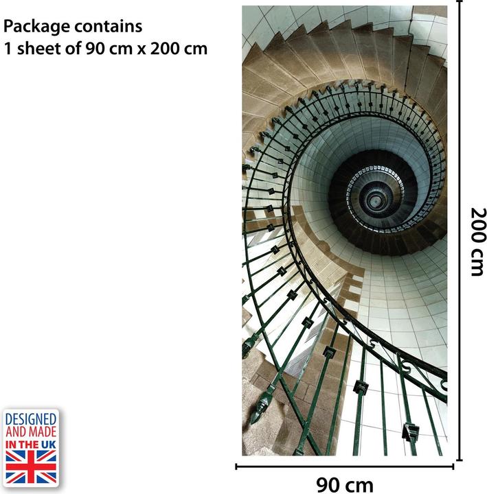 Actual product image Walplus Wall Tattoo Spiral Stairs Door Mural (90 x 200 cm)
