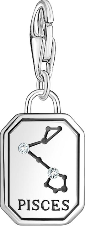 Produktbild Thomas Sabo Charm-Anhänger Sternzeichen Fische mit Steinen Silber (925 Sterlingsilber, Geschwärzt)