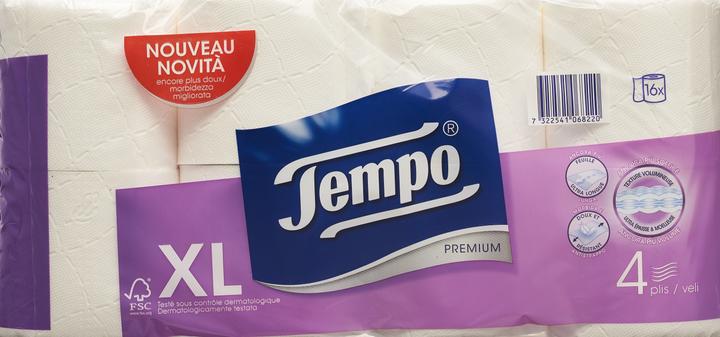 Actual product image Tempo Premium toilet paper white 4ply 110 sheets (16 x)