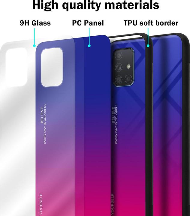 Image du produit Cadorabo Couverture en verre TPU 2 couleurs (Samsung Galaxy A71)
