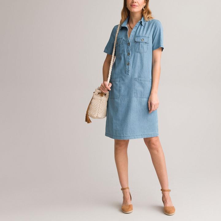 Image du produit Anne Weyburn Robe droite en jean à manches courtes (50)