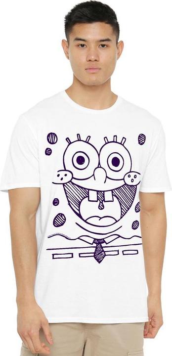 Actual product image Spongebob Squarepants Mens Grin Felt Pen T-Shirt (L)