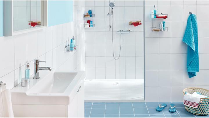 Actual product image tesa BAATH+ shower basket incl. adhesive solution without drilling