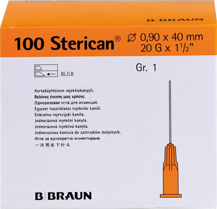 Produktbild B.Braun Nadel 20G 0.90 x 40mm gelb Luer, 100 Stück