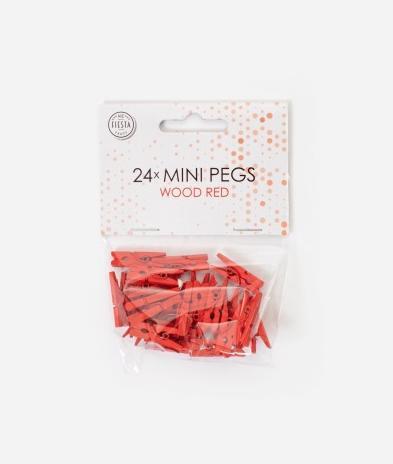 Produktbild Fiesta Mini Wäscheklammern aus Holz - Rot - 24 Stück