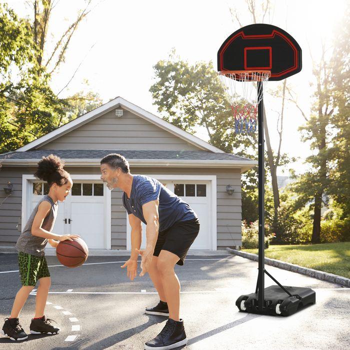 Produktbild Swisshandel24 Basketballkorb mit Ständer Outdoor höhenverstellbar Basketballständer mit Rädern 195-250 cm geeignet