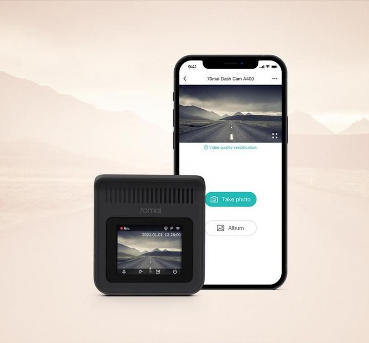 Produktbild 70mai Streckenrekorder Xiaomi Dash Cam A400 Raudon (Eingebautes Mikrofon, Nachtsicht, WLAN, QHD)
