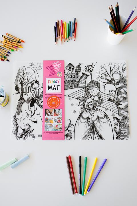 Produktbild Funny Mat Abwaschbare Malmatte Der Prinz und die Prinzessin (48 x 33.5 cm)