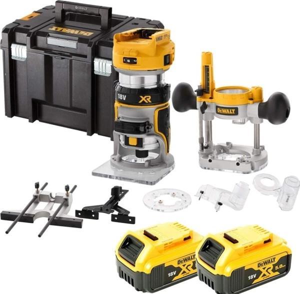 Image du produit DeWalt DCW 604 P2 Affleureuse/Défonceuse sans fil 18V 55 mm + 2x Batteries 5,0Ah + Chargeur + Coffre
