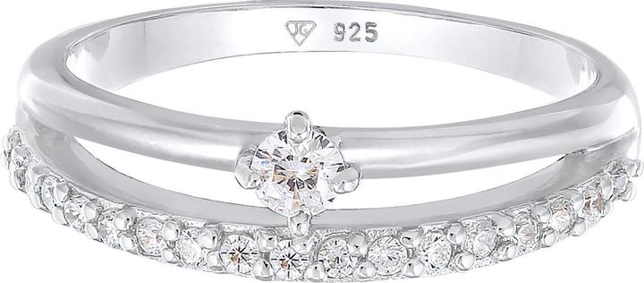 Image du produit Elli bague en cristal, set de bagues, bague solitaire (54, Argent 925)