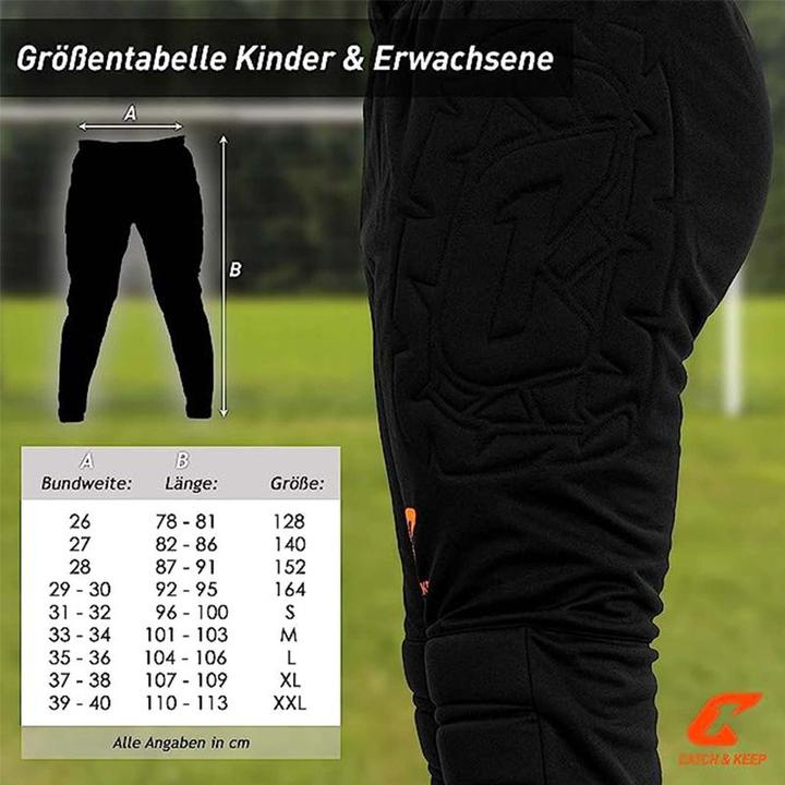 Produktbild Catch & Keep Kinder Erwachsene Goalie Hose Keeperhose Torwarthose Fussballhose Trainingshose Tormannhose (140)