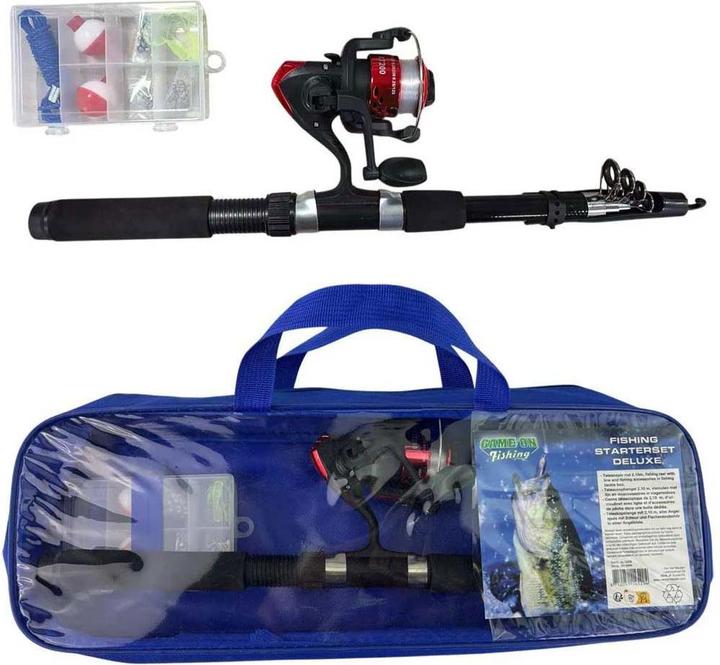 Produktbild Game on fishing Starterset Deluxe in der Aufbewahrungstasche (Teleskoprute, Angelset, 28 cm)