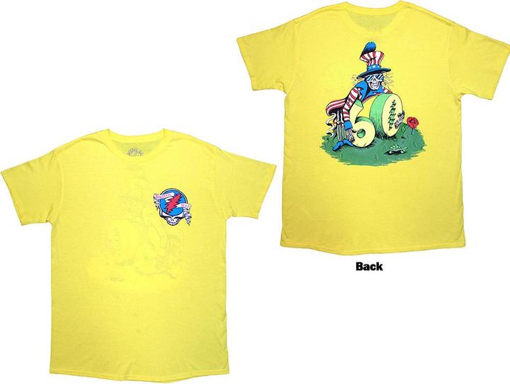 Actual product image Grateful Dead Rose Pose Yellow Back Print (XL)