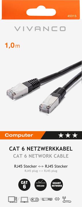 Image du produit Vivanco Câble de réseau (F/UTP, CAT6, 1 m)