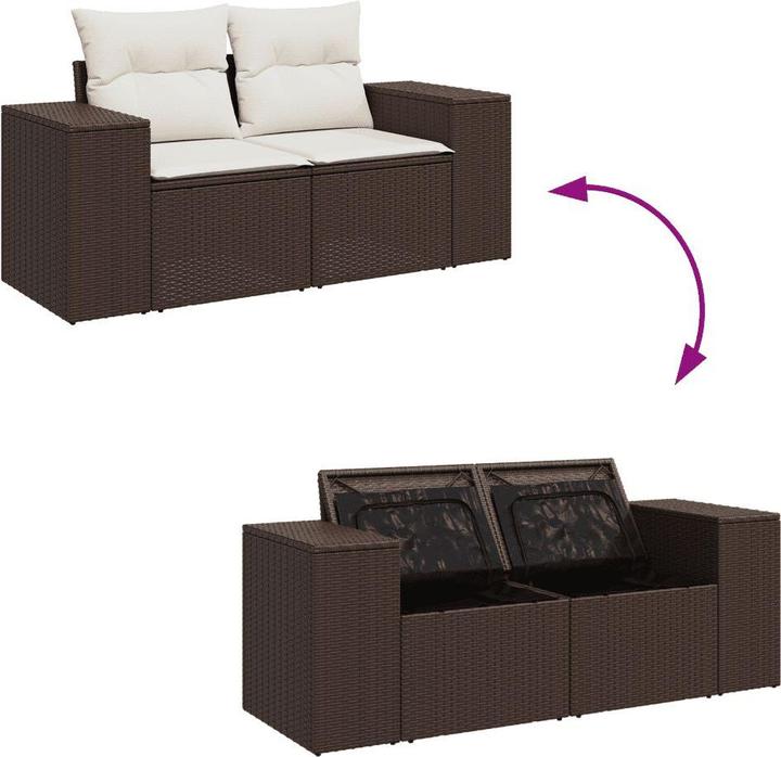Actual product image VidaXL Garden furniture Sofa set Garden set 7-piece garden set Brown