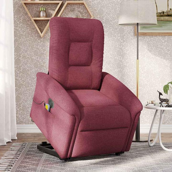 Produktbild VidaXL Elektrischer Massagesessel mit Aufstehhilfe Weinrot Stoff