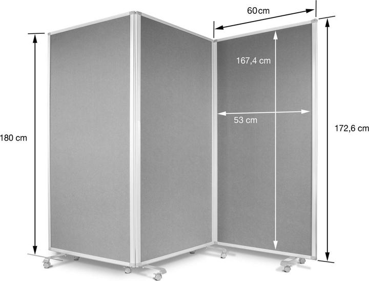 Image du produit Office Marshal Filz-Stellwand (180 x 35 x 180 cm)