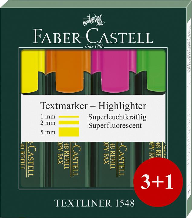 Image du produit Faber-Castell TEXTLINER 48 (Multicolore, 2 mm, 4 x)