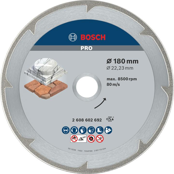 Produktbild Bosch Professional Zubehör PRO Marble Diamanttrennscheibe, 180 x 22,23 mm