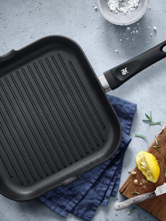 Produktbild WMF Grillpfanne eckig Steakpfanne Pfanne 27cm Aluminium beschichtet PFOA-frei (27 cm, Grillpfanne, Aluminium)