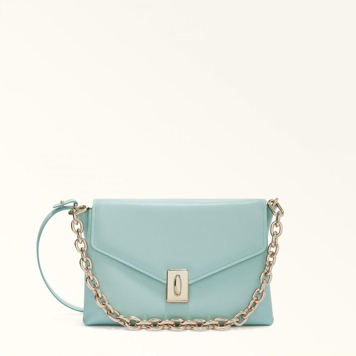 Furla meridiana shoulder bag in aquamarine leather