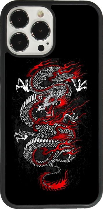 Produktbild PhoneLook Hülle Silikon schwarz Japanese style Dragon Tattoo Red Black (Apple iPhone 13 Pro Max)