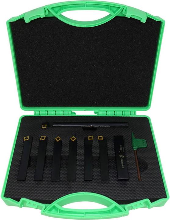 Produktbild Paulimot Drehmeissel-Set mit Wendeplatten, 10 mm, 7-teilig inkl. Bohrstange (126.70 mm)