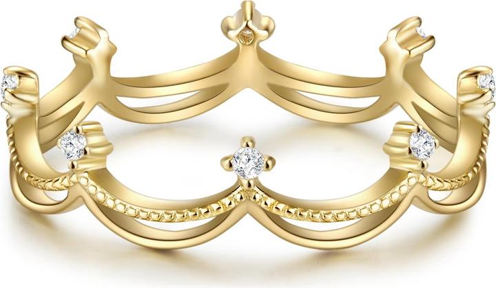 Glanzstücke München Damen Krone Sterling Silber Zirkonia gelbgold - 15808