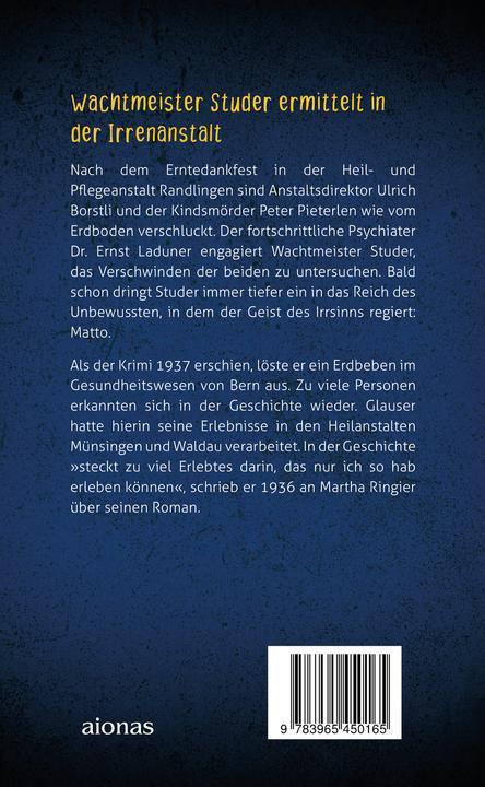 Immagine prodotto Matto regiert. Friedrich Glauser. Ein Studer-Krimi (Tedesco, Frederick Glauser, 2019)
