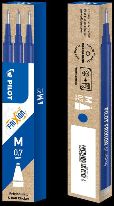 Actual product image Pilot FriXion Refill Set à 3 (Refill, Blue, 0.70 mm)