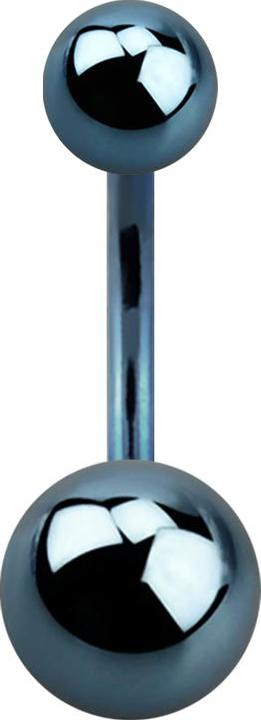 Star Piercing Banane hellblau mit zwei Kugeln (Titan G23, ohne Messing)