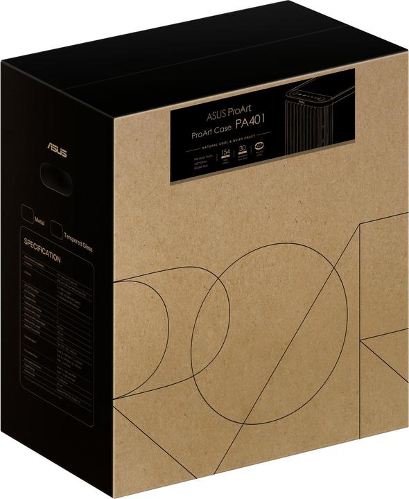 Actual product image ASUS Case PROART PA401 WOOD TG PWM BLACK (ATX)