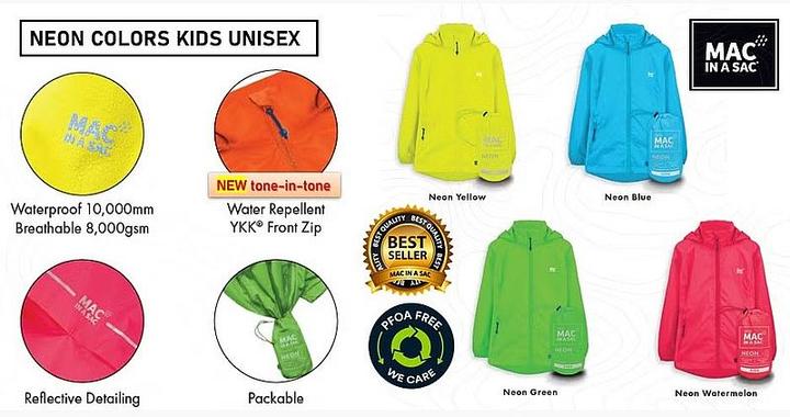 Produktbild Mac in a Sac Regenjacke Kids NEON (2, 3, 4)